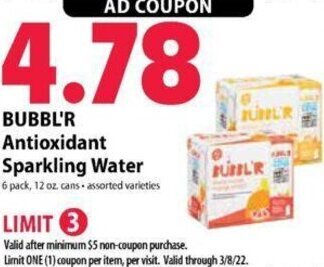 Festival Foods Bubbl'r Antioxidant Sparkling Water offer
