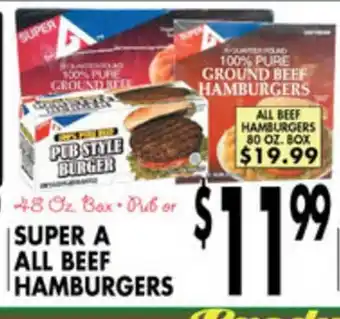 Associated Super A All Beef Hamburgers offer