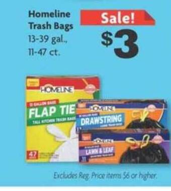 Family Dollar Homeline Trash Bags offer