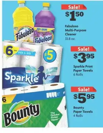 Family Dollar Fabuloso Multi-purpose Cleaner , Sparkle Print Paper Towels , Bounty Paper Towels offer