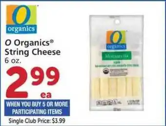 Vons O Organics String Cheese offer