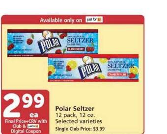 Vons Polar Seltzer offer