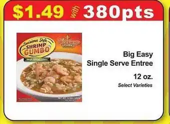 Market Basket Big Easy Single Serve Entree offer