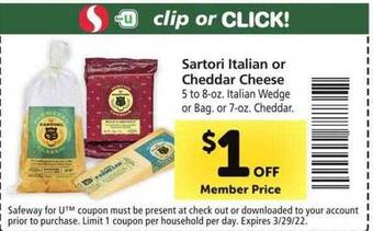 Safeway Sartori Italian Or Cheddar Cheese offer