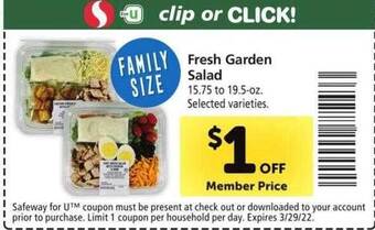 Safeway Fresh Garden Salad offer