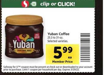 Safeway Yuban Coffee offer