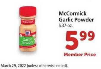 Safeway Mccormick Garlic Powder offer