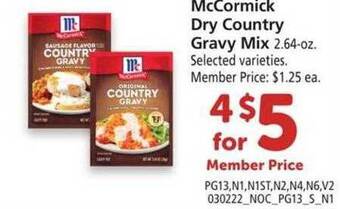 Safeway Mccormick Dry Country Gravy Mix offer