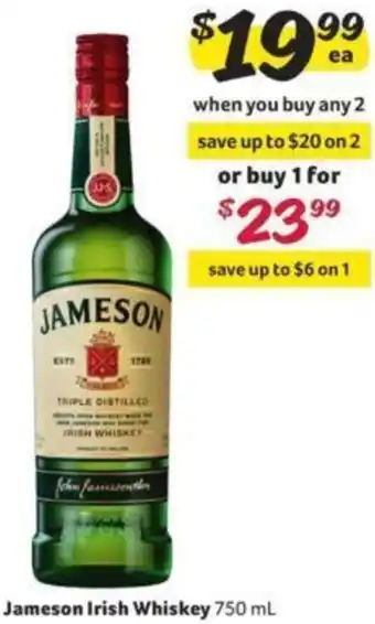 Winn Dixie Jameson Irish Whiskey 750 ml offer