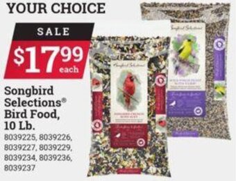 Ace Hardware Songbird Selections Bird Food 10 Lb. offer