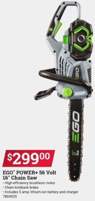 Ace Hardware Ego Power+56 Volt 16" Chain Saw offer