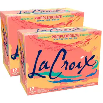 Walmart LaCroix Sparkling Water, Pamplemousse (Grapefruit)- 2/12 packs 12 oz offer
