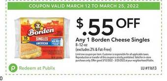 Publix Borden Cheese Singles offer