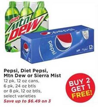 Cub Foods Pepsi, Diet Pepsi, Mtn Dew Or Sierra Mist offer