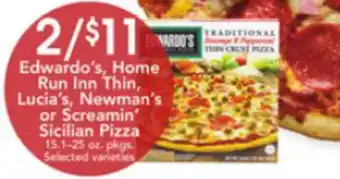 Dierbergs Edwardo's, Home Run Inn Thin, Lucia's, Newman's Or Screamin' Sicilian Pizza offer