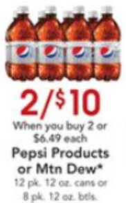 Dierbergs Pepsi Products Or Mtn Dew offer