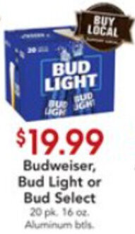 Dierbergs Budweiser, Bud Light Or Bud Select offer