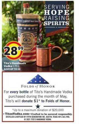 Winn Dixie Tito's Handmade Vodka offer