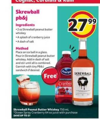 Winn Dixie Skrewball Peanut Butter Whiskey offer