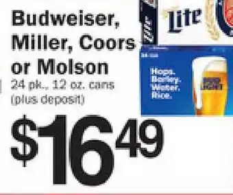 Budweiser, Miller, Coors Or Molson