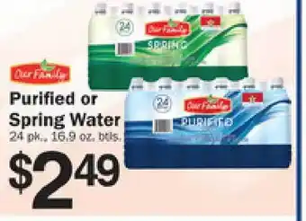 Valu Land Purified Or Spring Water offer