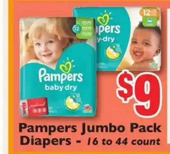 Weis Markets Pampers Jumbo Pack Diapers - 16 To 44 Count offer