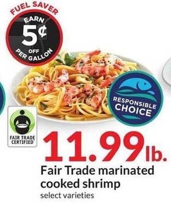 Hy-Vee Fair Trade Marinated Cooked Shrimp offer