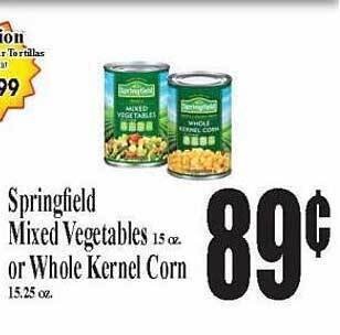 Baja Ranch Springfield Mixed Vegetables Or Whole Kernel Corn offer
