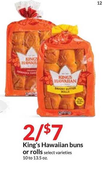 Hy-Vee King's Hawaiian Buns Or Rolls offer