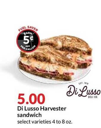 Hy-Vee Di Lusso Harvester Sandwich offer