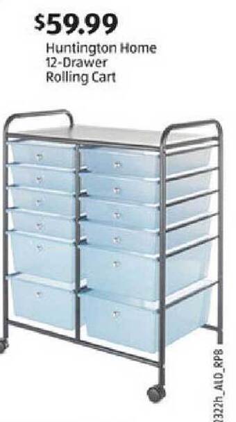 Aldi Huntington Home 12-drawer Rolling Cart offer