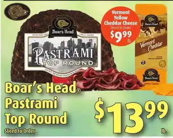 Gristedes Boar's Head Pastrami Top Round Sliced To Order offer