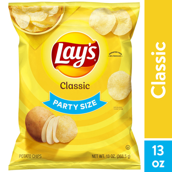 Walmart Lay's Classic Potato Chips, Party Size, 13 oz Bag offer