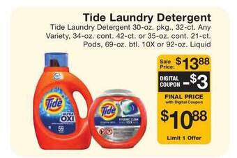 Fairway Store Market Tide Laundry Detergent offer