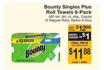 Fairway Store Market Bounty Singles Plus Roll Towels 8-Pack offer