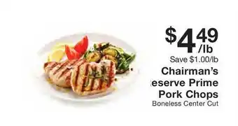 Fairway Store Market Chairman's Eserve Prime Pork Chops offer