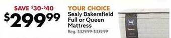 Big Lots Sealy Bakersfield Full Or Queen Mattress offer