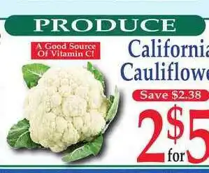 DeMoulas Market Basket California Cauliflower offer