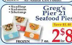 DeMoulas Market Basket Greg's Pier 21 Seafood Pies offer