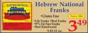 DeMoulas Market Basket Hebrew National Franks offer