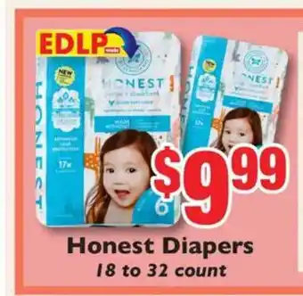 Weis Markets Honest Diapers 18 To 32 Count offer