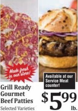 Rosauers Grill Ready Gourmet Beef Patties offer