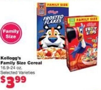 Family Fresh Market Kellogg's Family Size Cereal offer