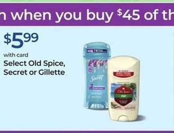 Rite Aid Select Old Spice Secret Or Gillette offer