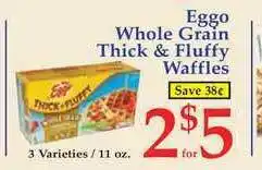 DeMoulas Market Basket Eggo Whole Grain Thick & Fluffy Waffles offer