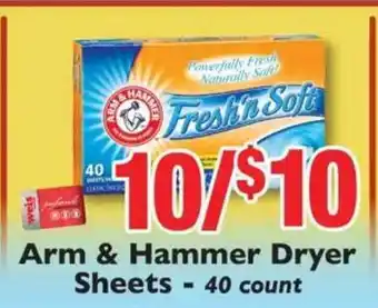 Weis Markets Arm & Hammer Dryer Sheets - 40 Count offer