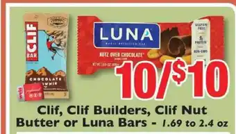 Weis Markets Clif , Clif Builders , Clif Nut Butter Or Luna Bars - 1.69 To 2.4 Oz offer