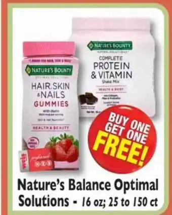 Weis Markets Nature's Balance Optimal Solutions offer