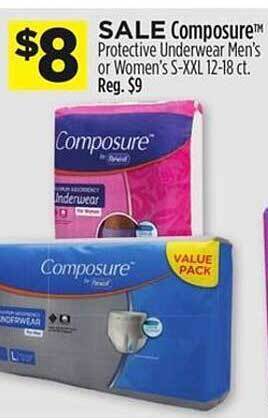 Dollar General Composure Protective Underwear offer