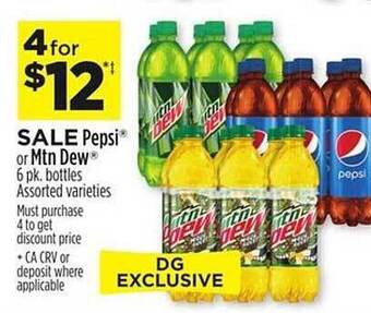 Dollar General Pepsi Or Mtn Dew offer